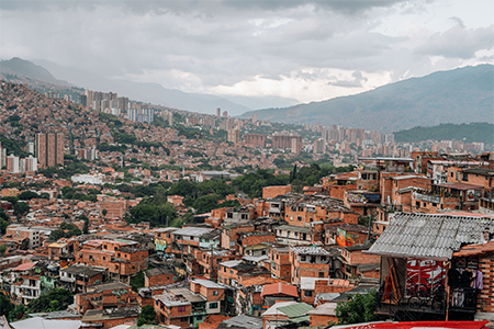 Landscape view of houses in the city of Medellin