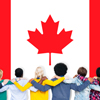 Canada National Flag Teamwork Diversity Concept