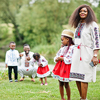 African family in traditional clothes at park