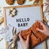 Coming soon baby concept with letter board