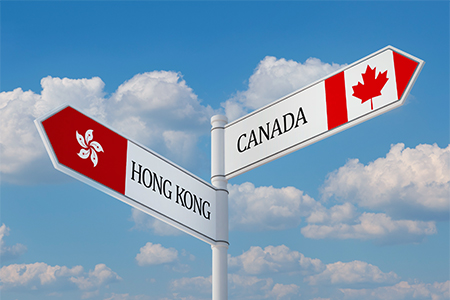 Canada Hong Kong Sign Flags