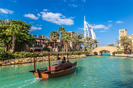 View at Burj Al arab hotel in a summer in Dubai,UAE