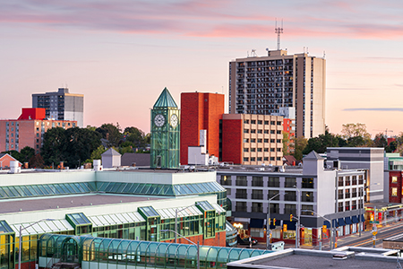 Skyline at dusk, Kitchener, Ontario, Canada