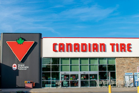 Rosemere, quebec, canada - august 02, 2018: canadian tire is one of the canada,s largest retail publ