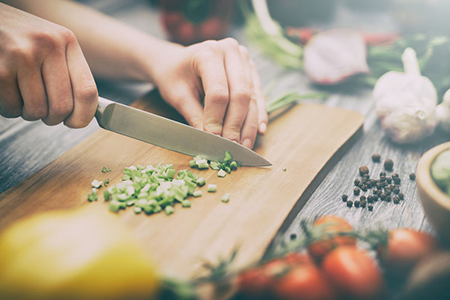 cutting vegetables