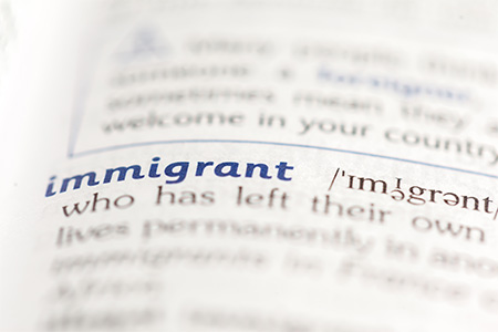 Dictionary definition of word Immigration