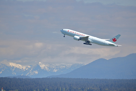 air canada plane in sky