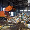 unloading garbage from garbage truck