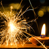 Indian Festival Diwali (sparkler firework and candle)