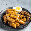 Korean Tteokbokki, Topokki fried rice cake stick in Hot and spicy sauce