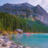 Lake Louise Canadian Rockies Banff national park, Beautiful autumn views of iconic Lake Louise