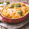 american style macaroni pasta in cheesy sauce