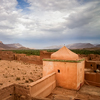 Ancient sandstone kasbah in Draa Valley, Morocco