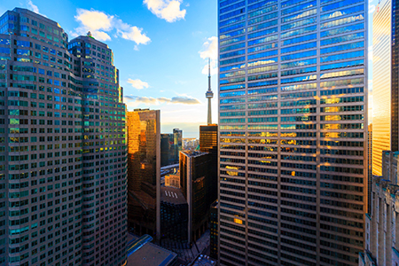 Aerial view of Toronto Downtown Core