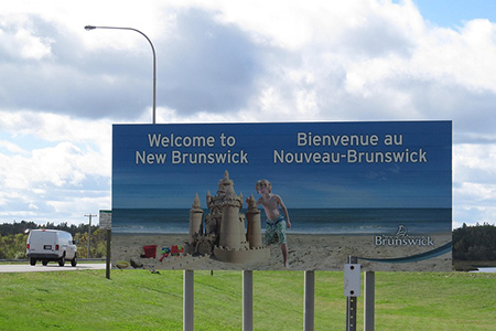 Welcome sign of New Brunswick