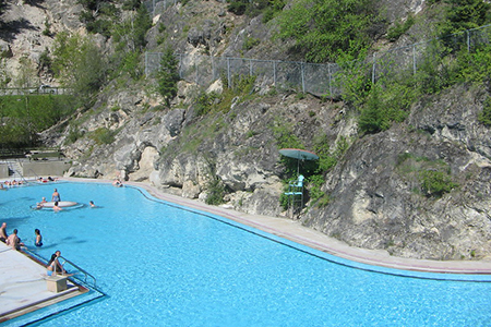 Large swimming pool at Radium Hot Springs