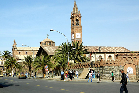 vilages near Asmara and Massawa. An amazing caption of the trees, mountains and some old typical hou