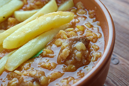 Gheimeh - Persian and Mesopotamian stew of which the main ingredients are meat, tomatoes, split peas