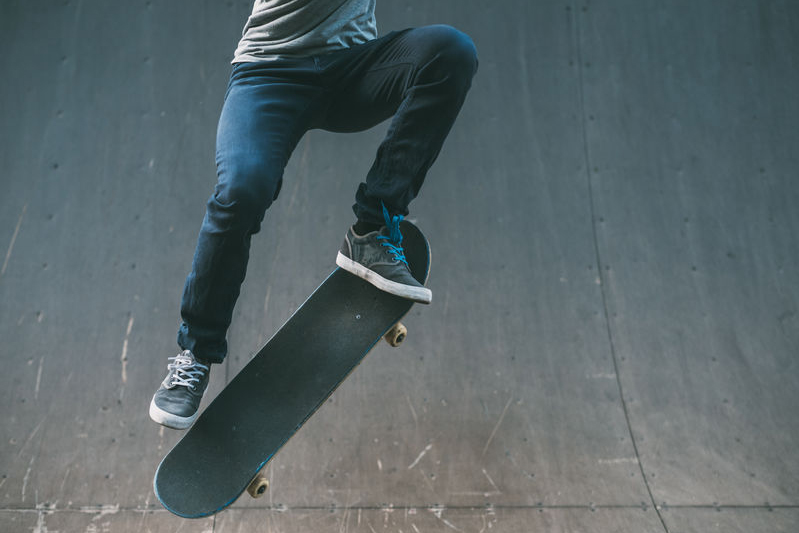 Skateboarder in action. cropped shot