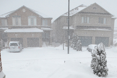 snowy neighborhood