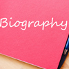 Biography text concept write on notebook