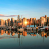 Vancouver skyline panorama at sunset