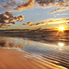 Lake Huron beach at sunset - Grand Bend, Ontario, Canada