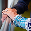 Brides hands grooms hands